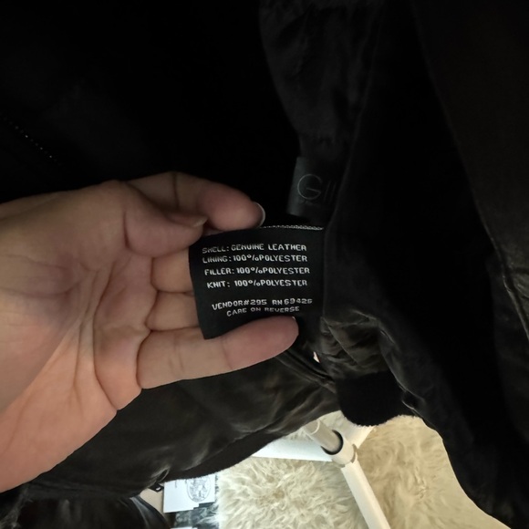 Black Rivet Black Bomber Jacket with Ribbed Waistband - Picture 9 of 10